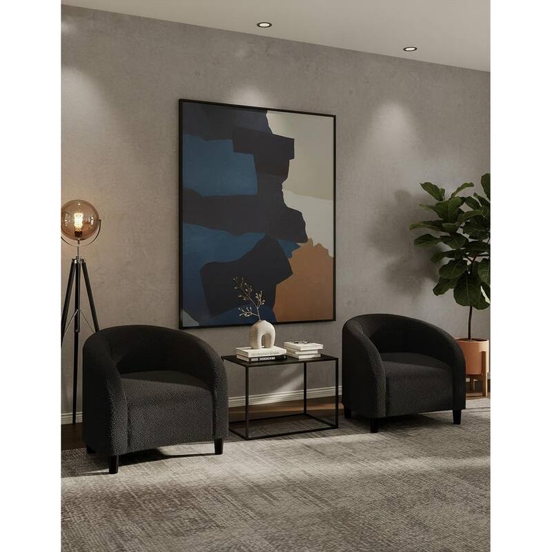 Velvet Barrel Chairs, with Soft Cushion