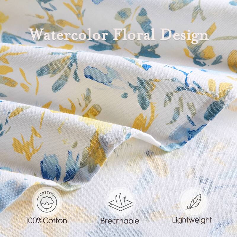 Nora 100% Cotton Floral Shower Curtain