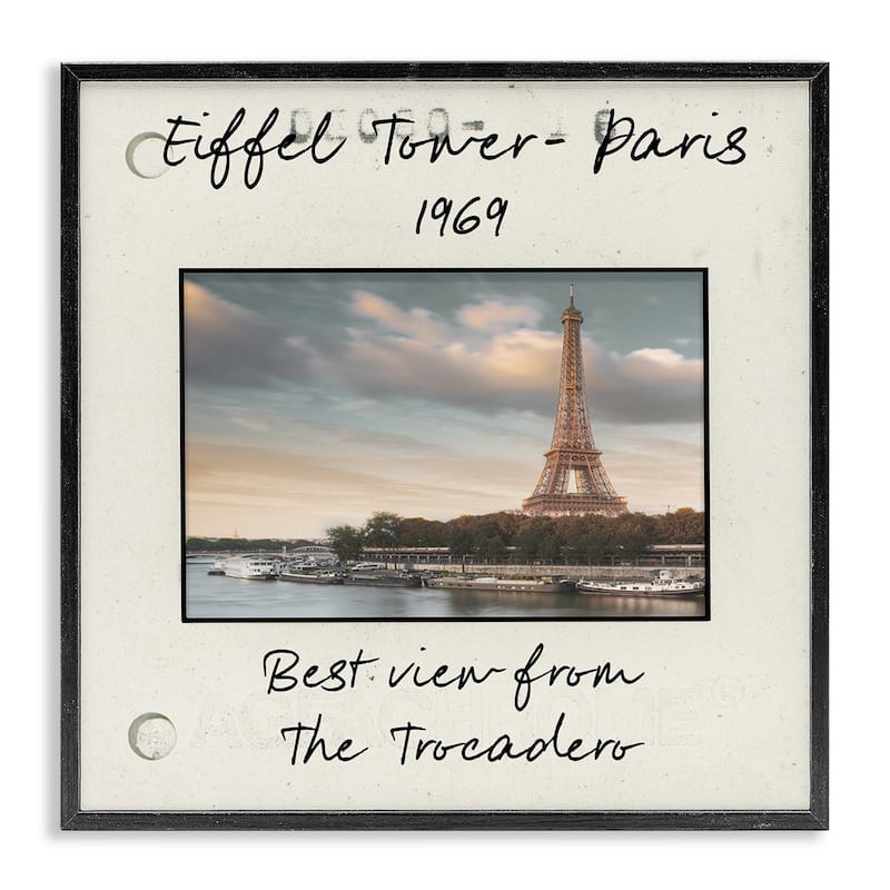 Stupell Vintage Travel Eiffel Tower Framed Giclee Art Design By Danita Delimont - 17 x 17 - Black