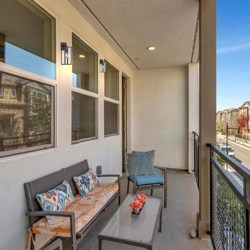 1-Light 17.25'' H Matte Black Outdoor Wall Lantern Sconce with Dusk to Dawn