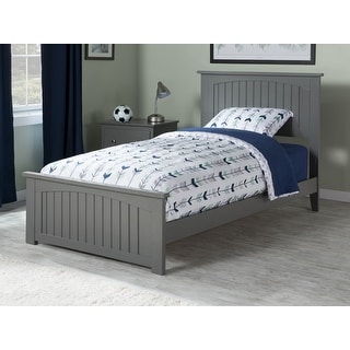 Nantucket Twin XL Foundation Bed with Matching Footboard in Grey
