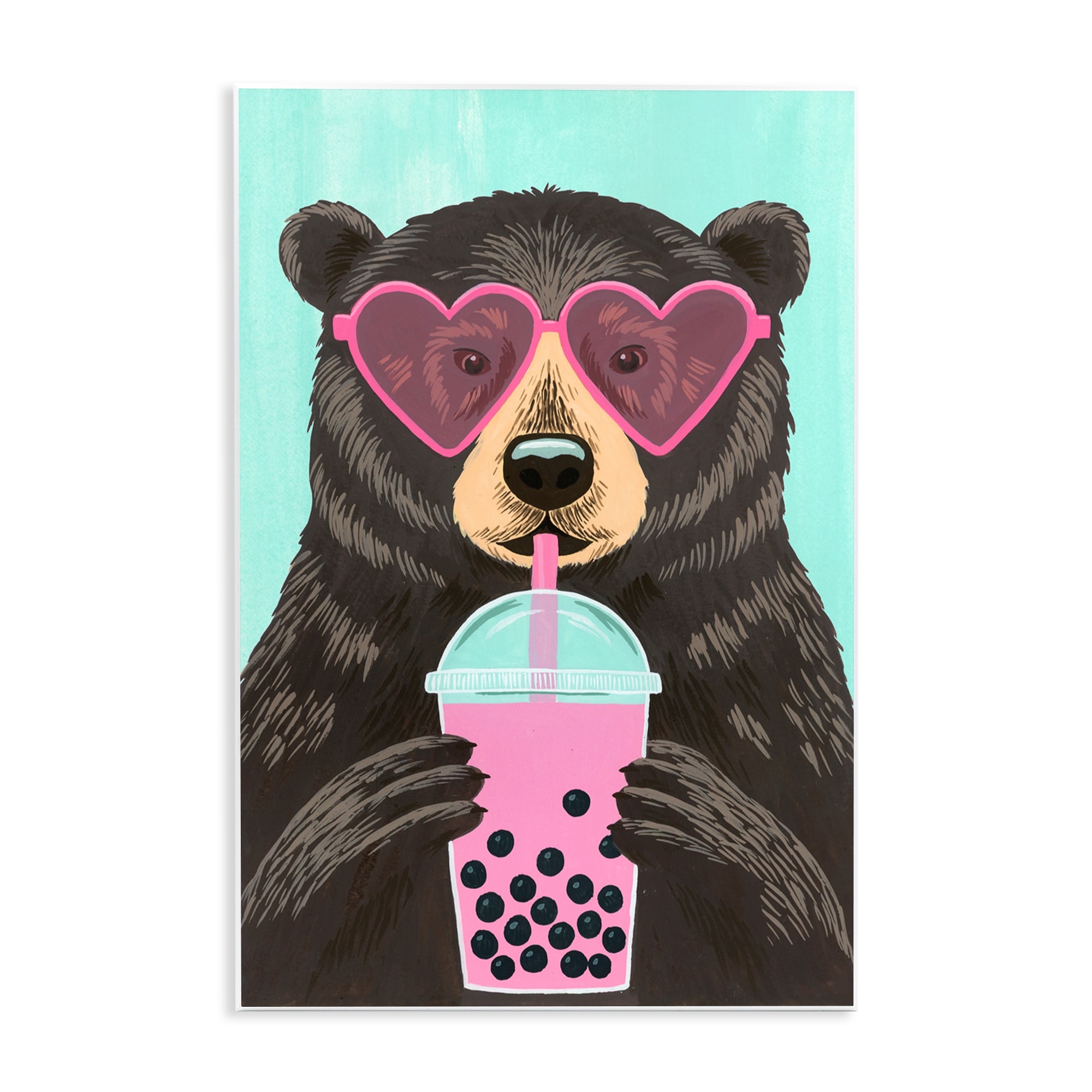 Stupell Bear And Bubble Tea Wall Plaque Art Design By Courtney Haley