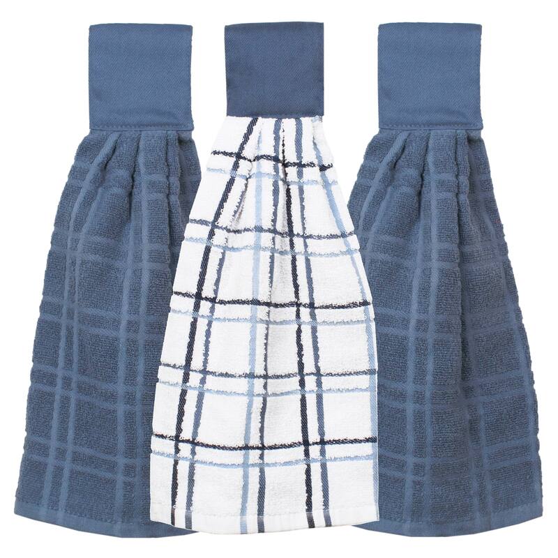 Ritz 3-Pack Solid and Multi Check Tie Towel Set