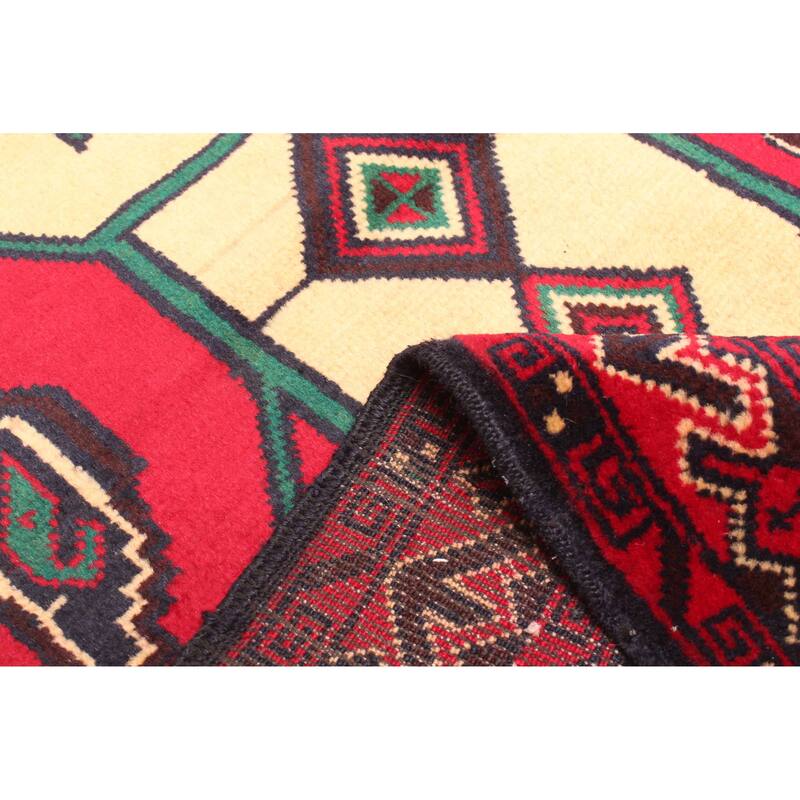 ECARPETGALLERY Hand-knotted Teimani Red Wool Rug - 2'9 x 4'9