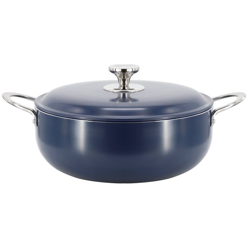 Oster Cartagena 7.4 Quart Nonstick Aluminum Caldero with Lid in Blue