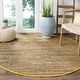preview thumbnail 14 of 82, SAFAVIEH Handmade Rag Rug Bookem Casual Stripe Cotton Rug with Fringe 4' Round - Yellow/Multi - Round