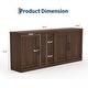 preview thumbnail 11 of 16, Garvee 70.8" Mid-Century Modern Sideboard Buffet Cabinet with 4 Wood Doors and Modular Storage