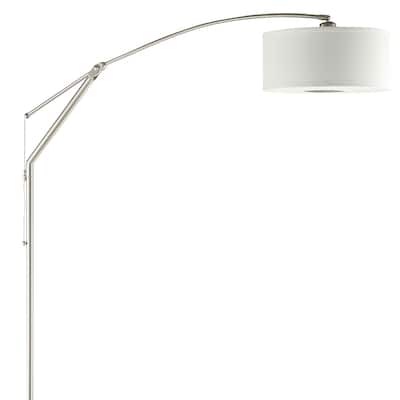 Jamison Chrome Drum Shade Arc Adjustable Floor Lamp