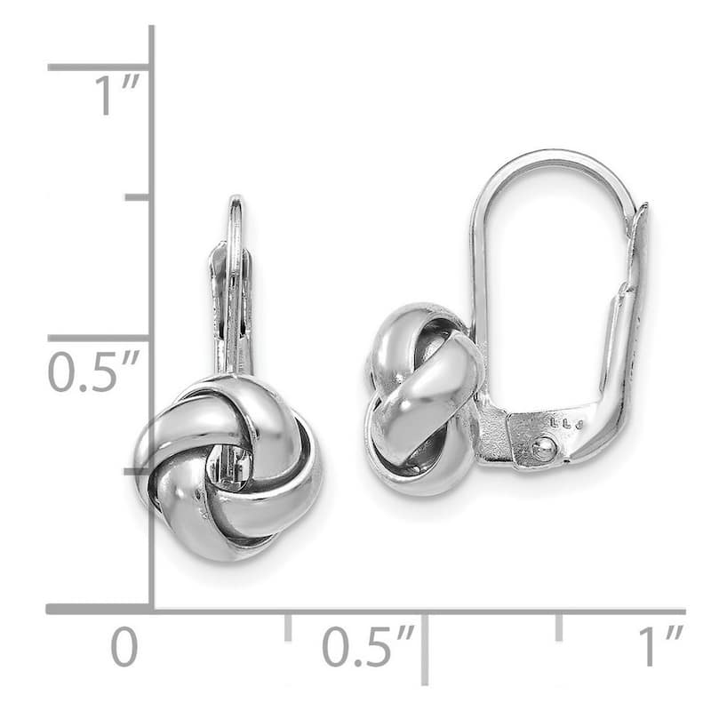 Curata 14k Yellow, White or Rose Gold 13x9mm Polished Love Knot Lever Back Earrings