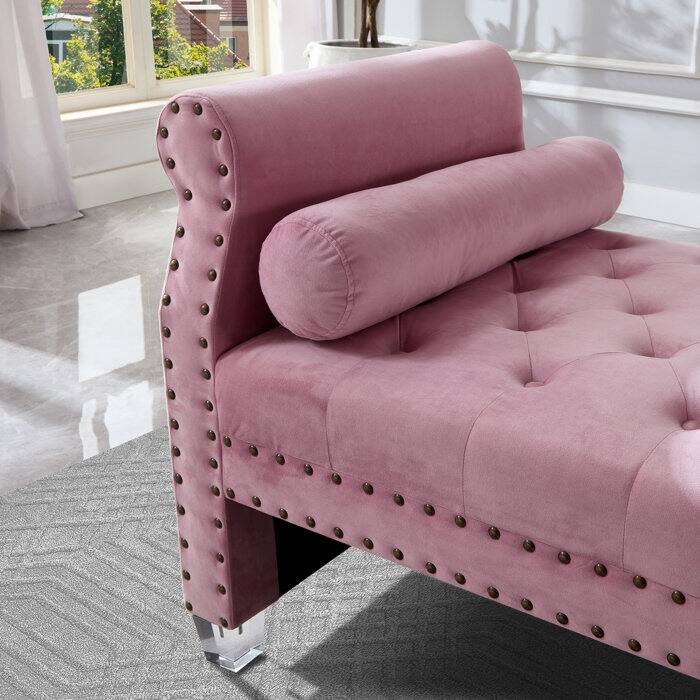 Tiffiany Luxury Tufted Velvet Upholstered Extra Long Bed Bench