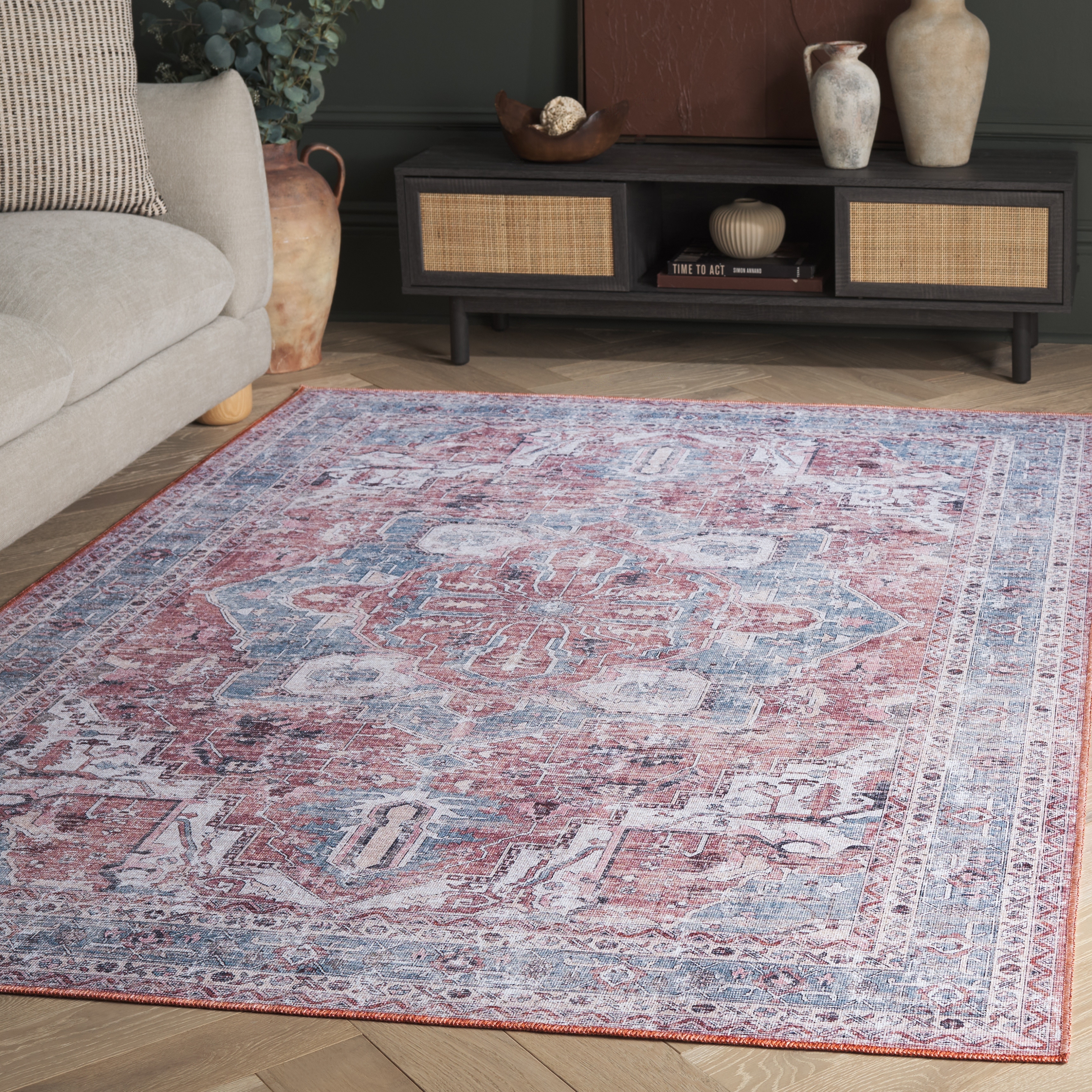 SAFAVIEH Vintage Heriz Ozoda Machine Washable Rug