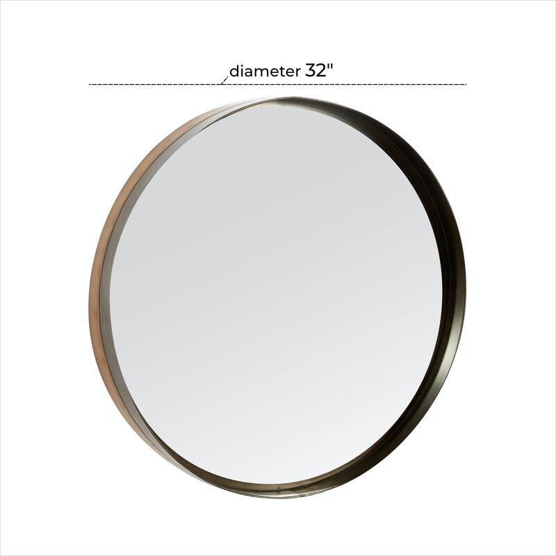 Metal Wall Mirror with Thin Frame - Black or Brown - Roche River Decor
