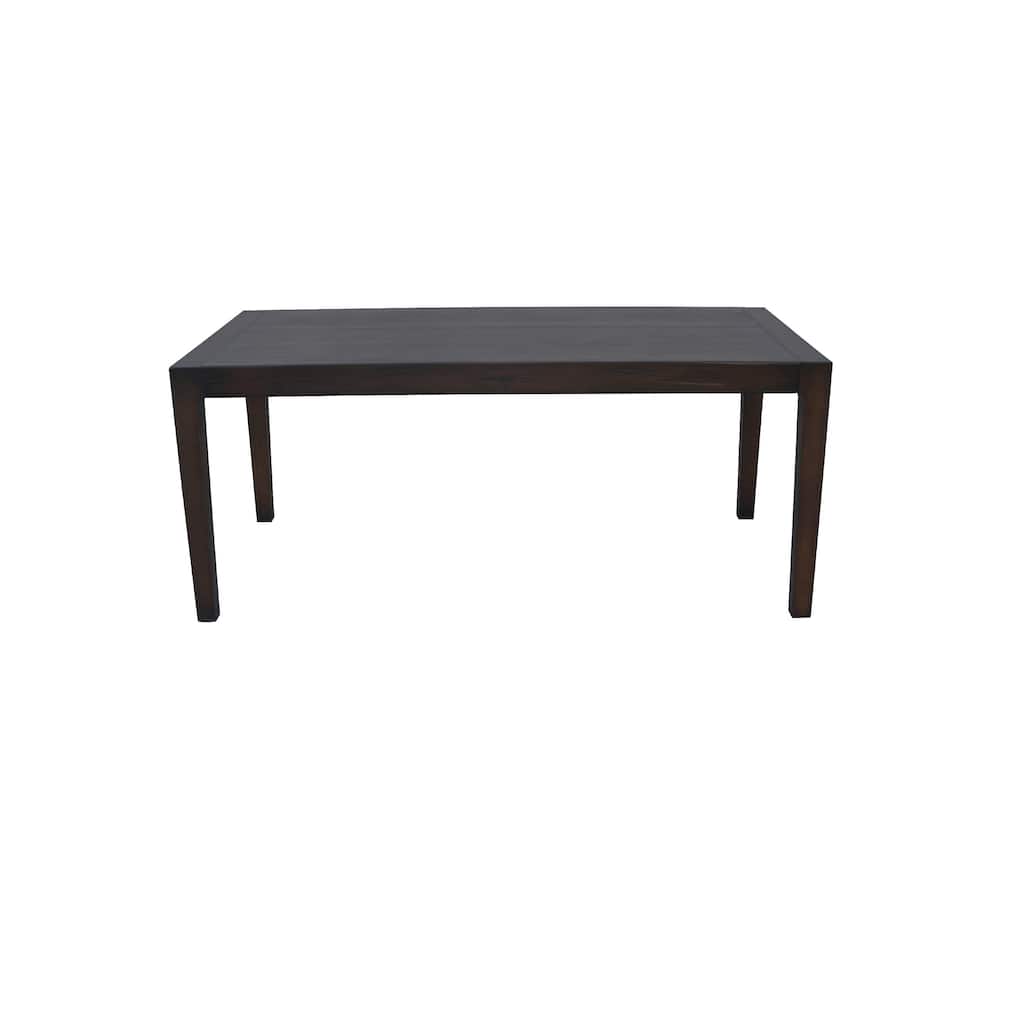 Geni Dining Table, 71 Inch Rectangular Top, Parsons Style Java Gray - Java Gray