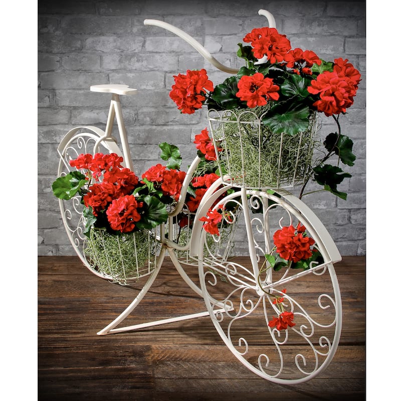 48" Metal Garden Bicicle With Planters