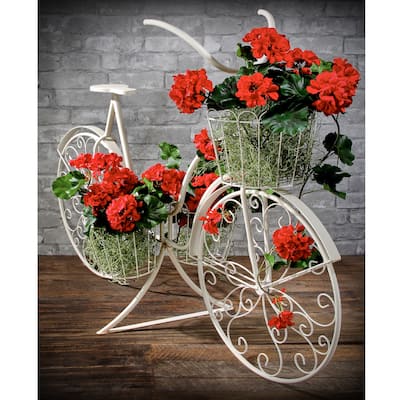 48" Metal Garden Bicicle With Planters