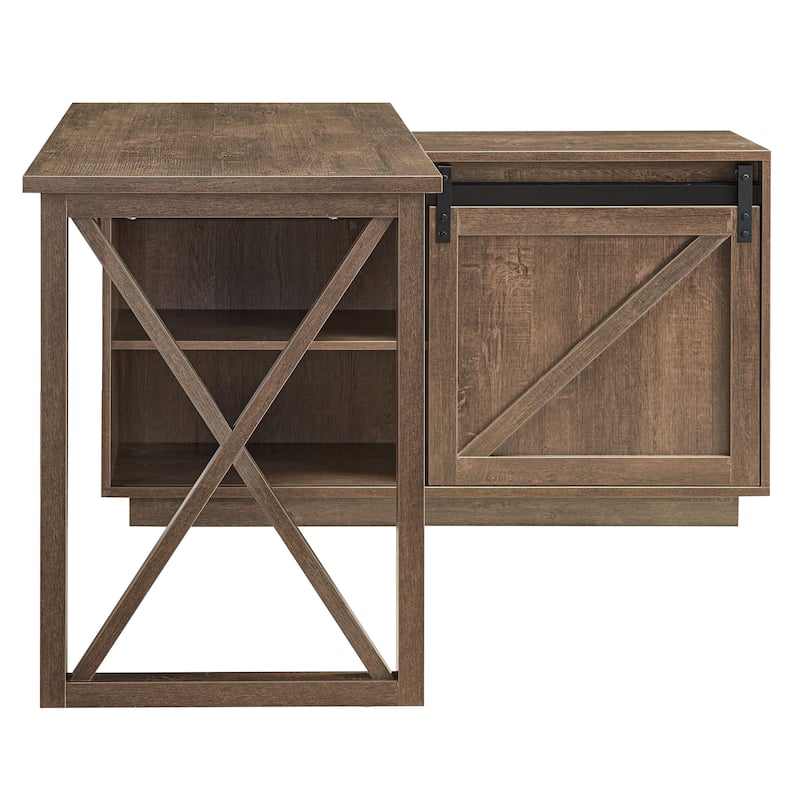 Furniture of America Brasnar 56-inch L-shape Storage Computer Desk