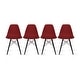preview thumbnail 19 of 19, Molded Dining Side Chairs For Kitchen Eiffel Metal Legs Design Bedroom Waiting Room (Set of 4) Red