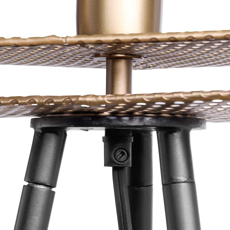 Tate River of Goods Black Metal and Gold Square Shade 60-Inch Floor Lamp - 16.25" x 6" x 60"