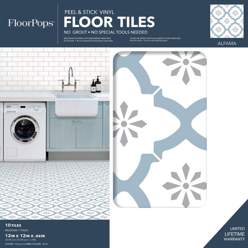 FloorPops Alfama Peel & Stick Floor Tiles