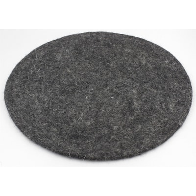 Round Solid Wool Placemat - 13.5" - Black