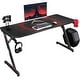 preview thumbnail 1 of 15, Homall Gaming Desk Z Shaped Full Piece of Mouse Pad Computer Desk Black/55Inch