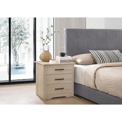 Sandle Wood Nightstand 23x22x18 Compact Bedside Table with Warm Finish, Durable Build and Easy Assembly for Modern Decor