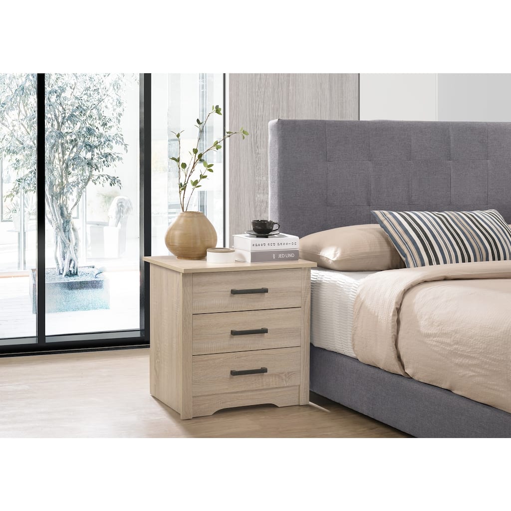 Sandle Wood Nightstand 23x22x18 Compact Bedside Table with Warm Finish, Durable Build and Easy Assembly for Modern Decor