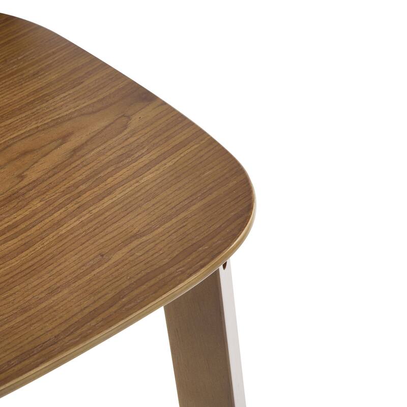 Pari Indoor Wooden Barstool, Walnut Finished, Set of 2