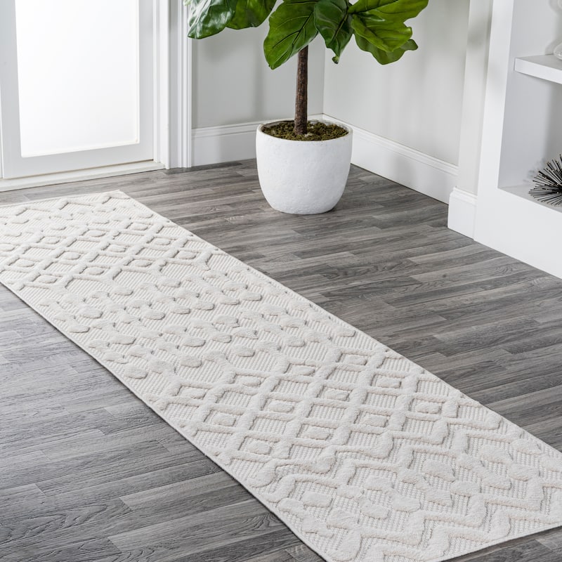 JONATHAN Y Portmany Moroccan Diamond Indoor/Outdoor Area Rug