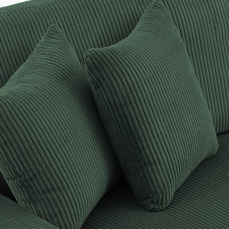 Set of 2 Modern Decorative Soft Corduroy Throw Pillows