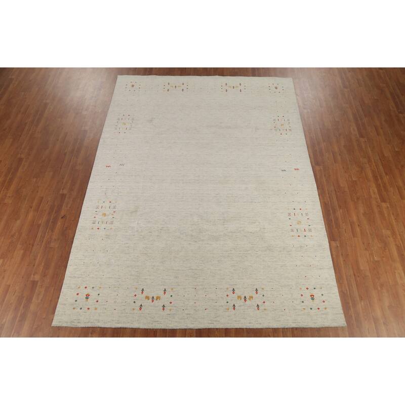 Tribal Gabbeh Area Rug Handmade Wool Carpet - 8'5"x 11'7"