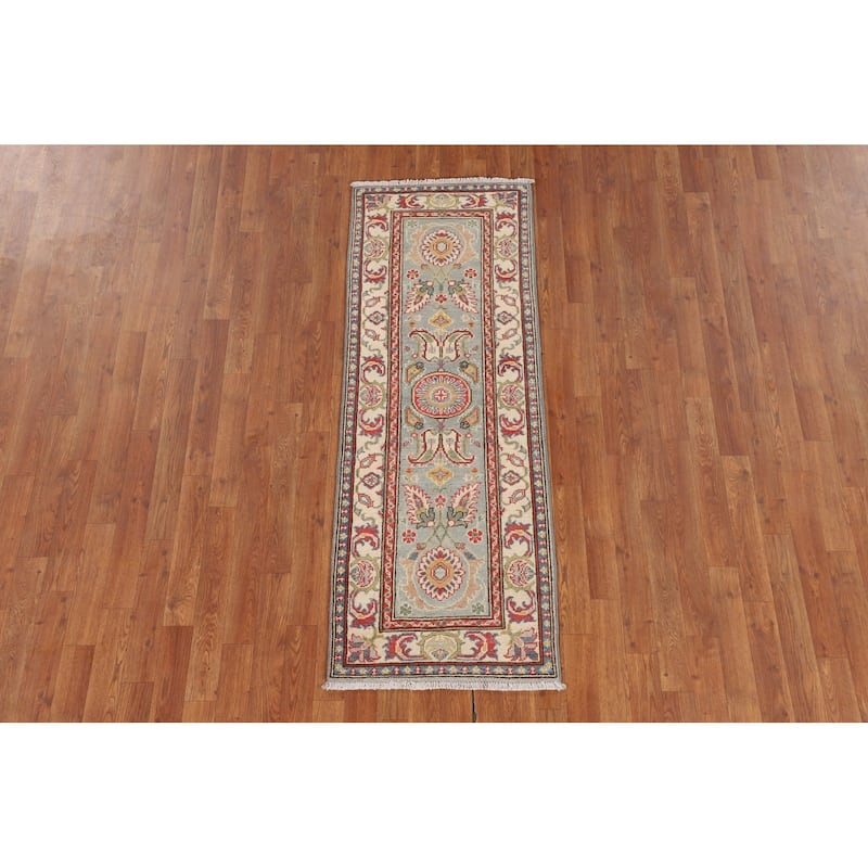 Traditional Kazak Runner Rug Hand-Knotted Wool Carpet - 2'0" x 5'8"