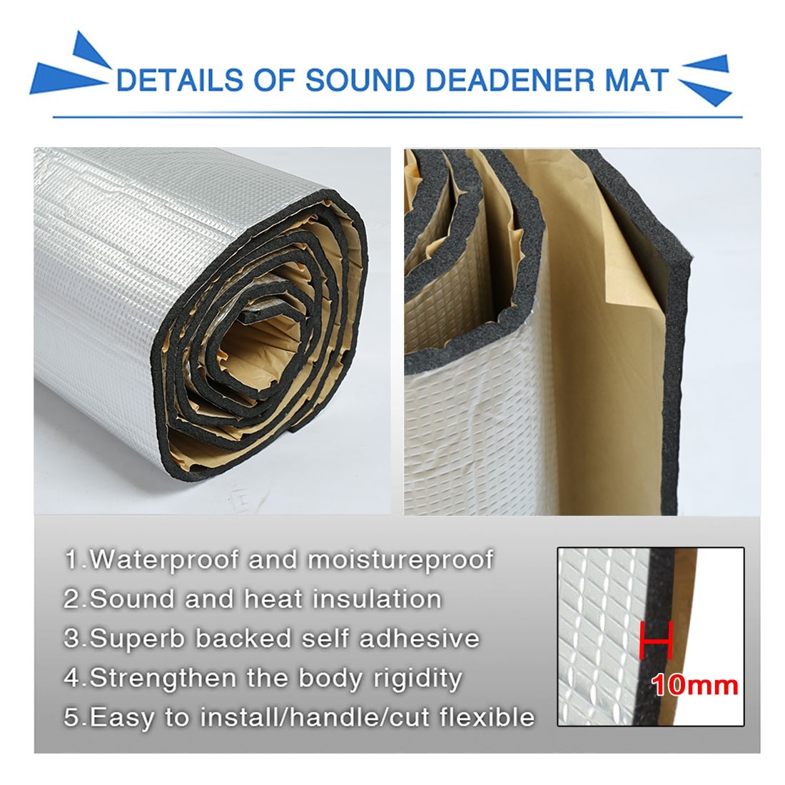 unique bargains car heat insulation sound deadener mat