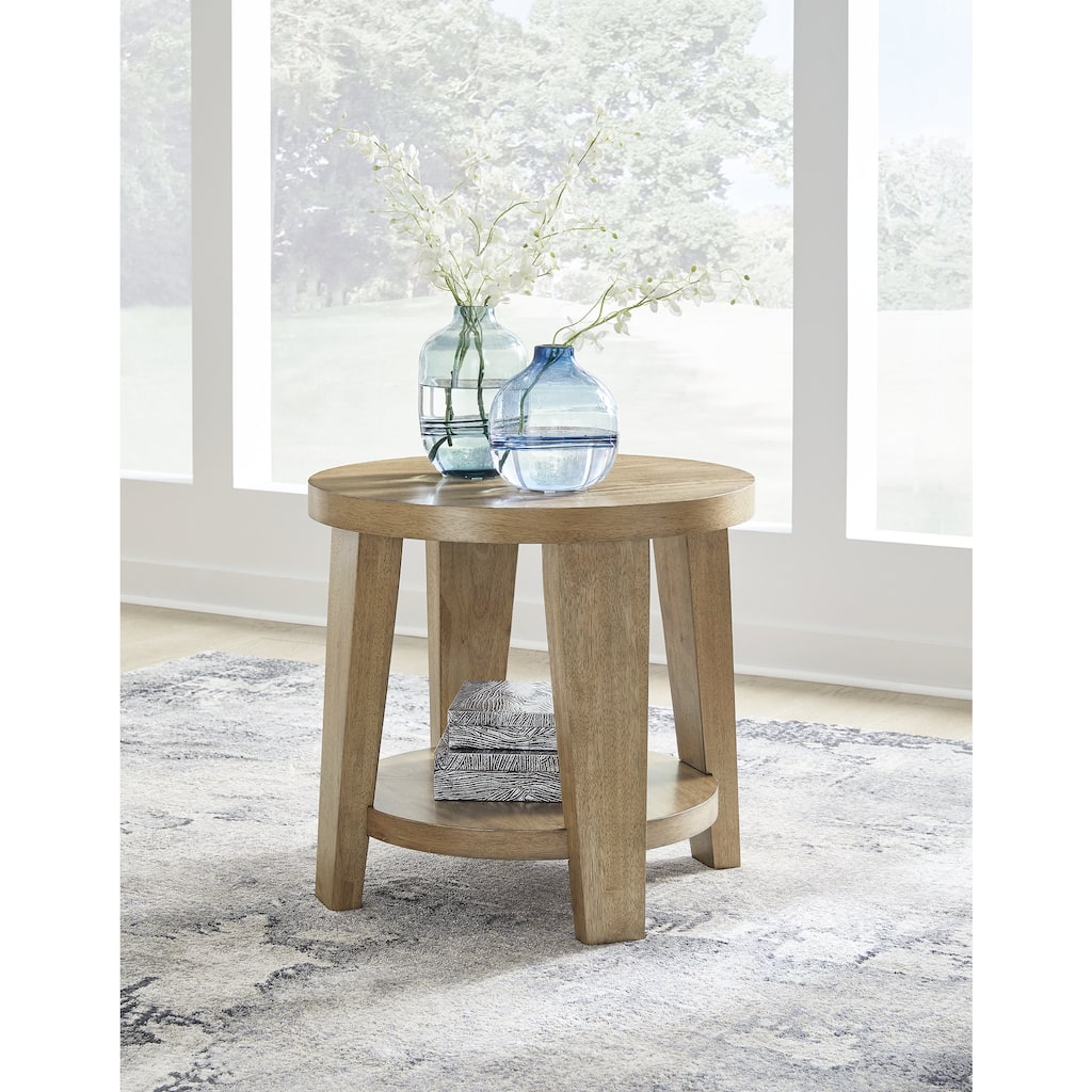Signature Design by Ashley Kristiland Light Brown End Table - 26"W x 26"D x 24"H