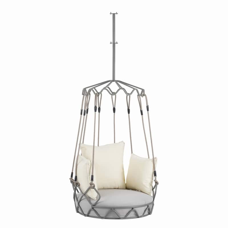 Outdoor Hanging Swing Chair with Cushion Ideal for Outdoor and Indoor Relaxation Spaces