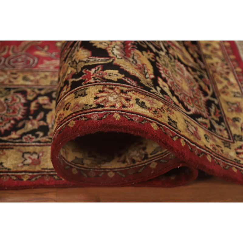 Red Floral Agra Oriental Area Rug Hand-Knotted Wool Carpet - 7'9" x 10'0"