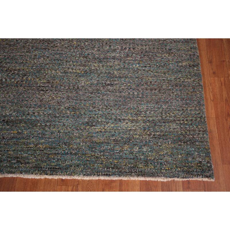 Contemporary Gabbeh Indian Area Rug Hand-Knotted Wool Carpet - 9'0" X 12'2"