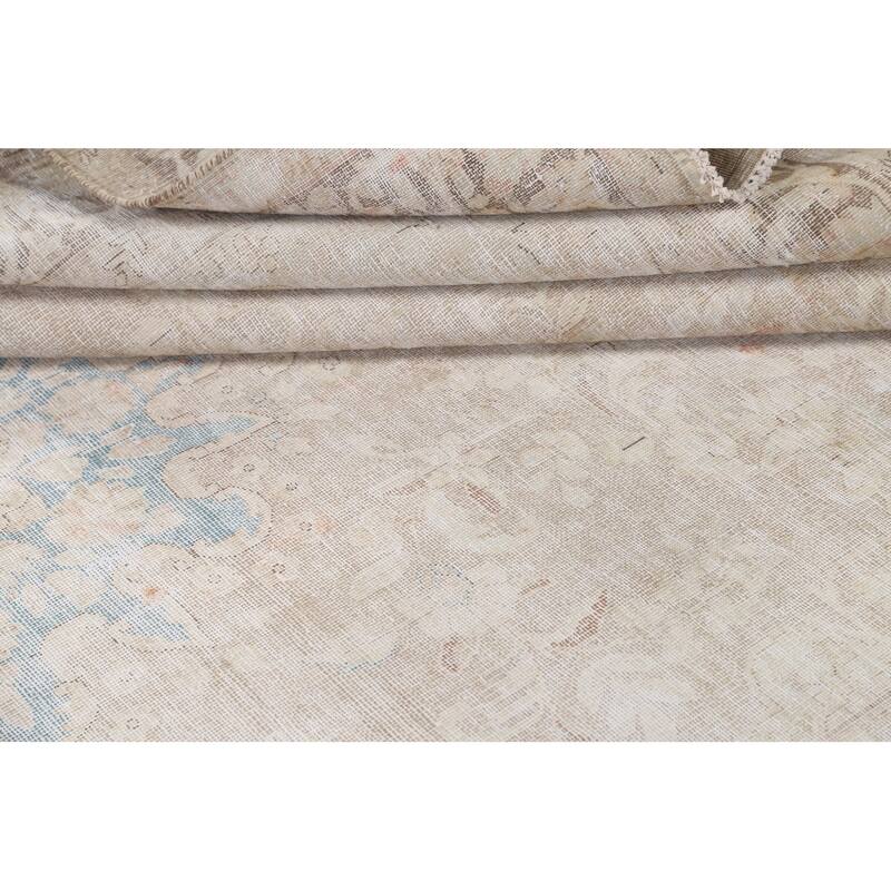 Muted Distressed Kerman Persian Area Rug Wool Hand-knotted Carpet - 6'3" x 9'11"
