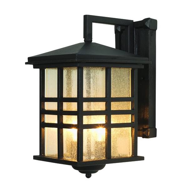 slide 1 of 1, Trans Globe Lighting Asian Two Light Up Lighting Outdoor Square Wall Black