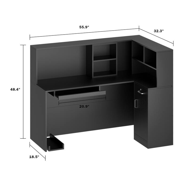 FUFU&GAGA 3 Drawers L-shaped executive desk For Home and Office