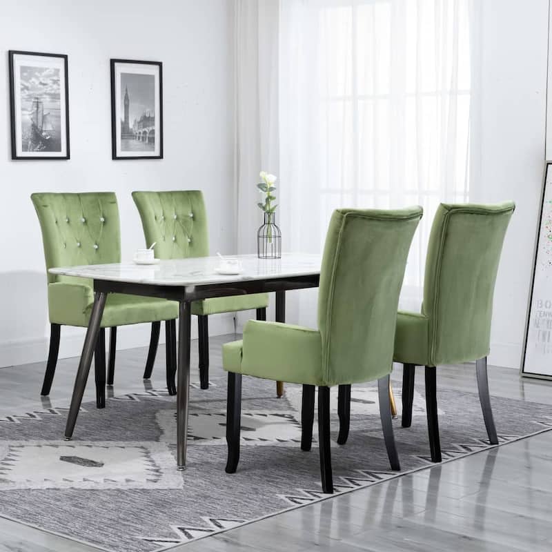 vidaXL Dining Chairs High Back Kitchen Side Chair for Home Dining Room Velvet - 21.3" x 22" x 41.7"