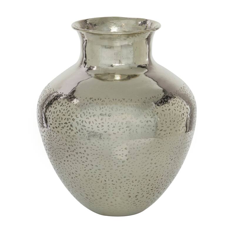 Silver Aluminum Metal Decorative Vase