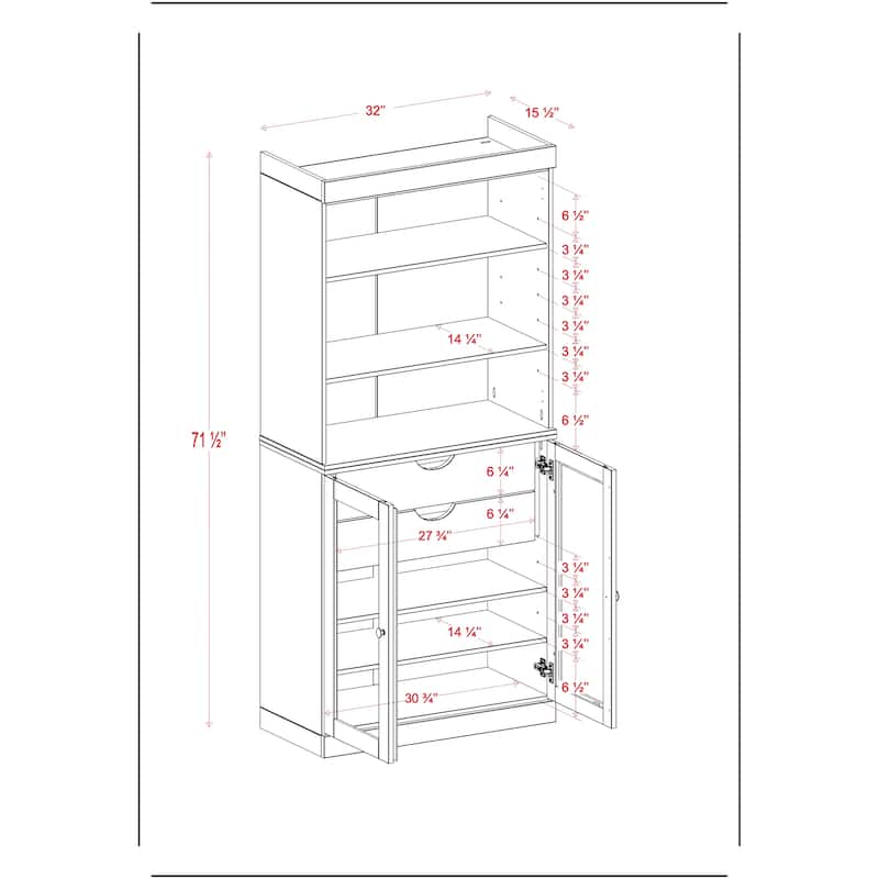 100% Solid Wood 32" Bathroom Cabinet with Optional Doors, 2-Drawers by Palace Imports