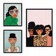 preview thumbnail 3 of 1, Kate and Laurel Sylvie Fashion Girl Framed Canvas Set by Kendra Dandy