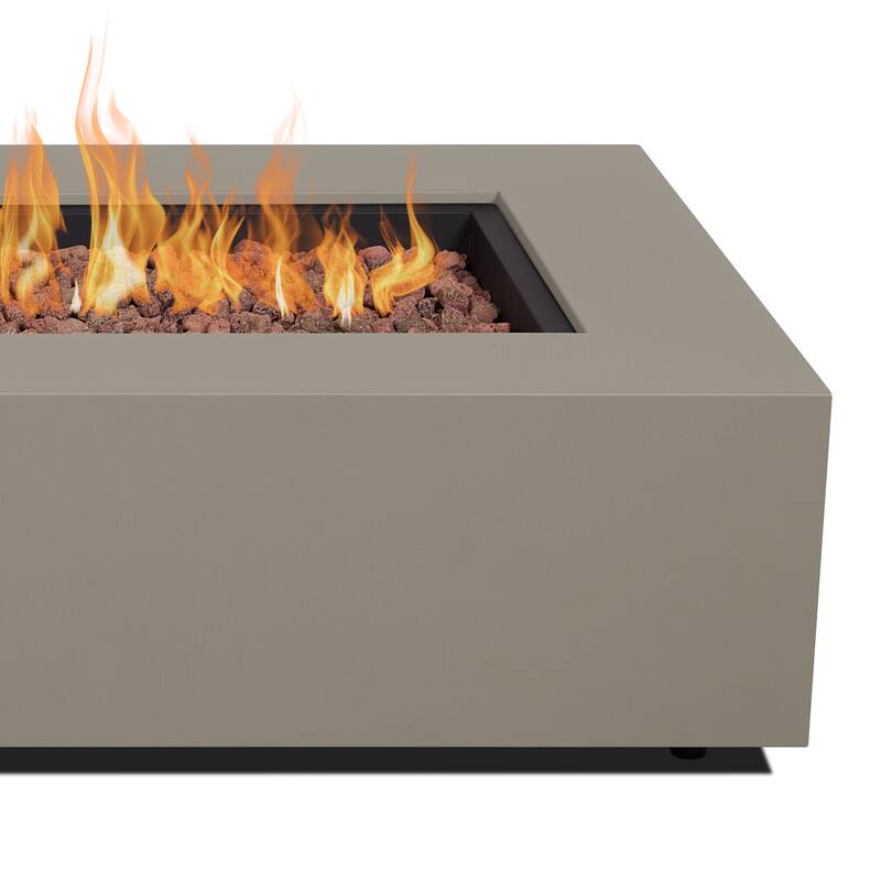 Aegean 75" Asymmetrical Rectangle Steel LP or NG Fire Pit Table