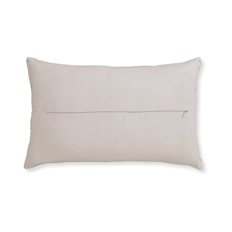 Lumbar Throw Pillow Set of 4, 14 x 22 Diamond Pattern, Gray and White Blend