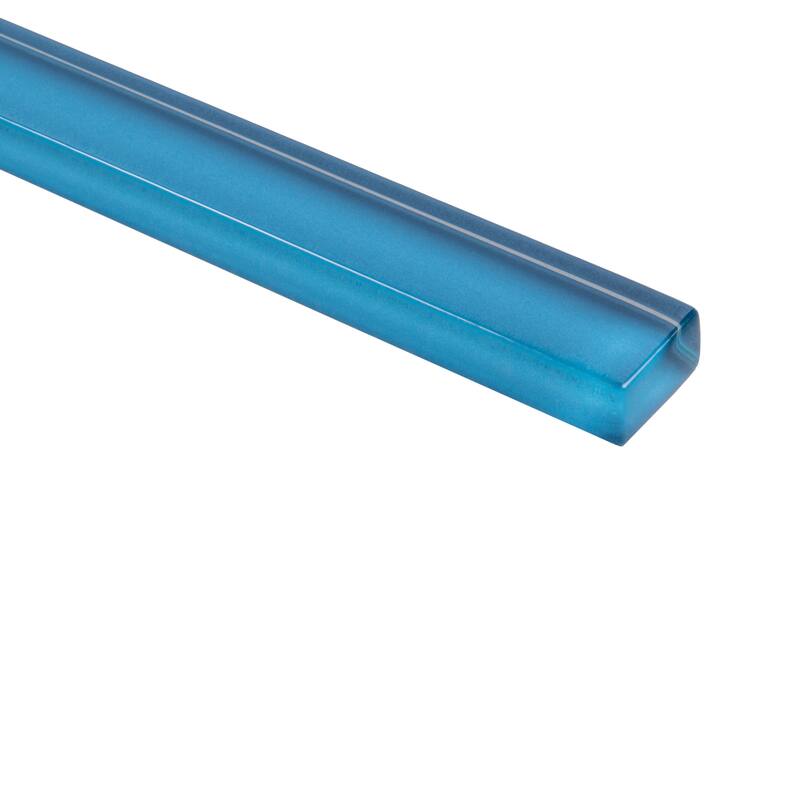 Apollo tile 0.5" x 12" Colorway Glossy Cerulean Blue Glass Tile (0.5 sq ft/case) - 10 Pack