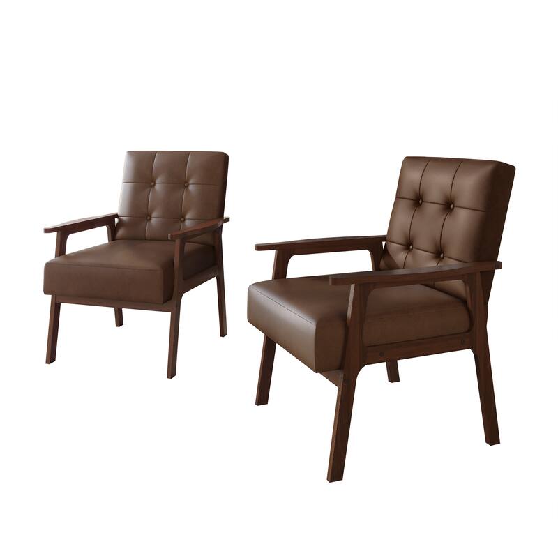 CraftPorch Modern 2- Pieces Accent Chairs - Brown