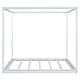 preview thumbnail 6 of 6, Modern King Size Canopy Bed, Platform Bed with Support Legs, White