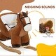 preview thumbnail 5 of 8, Baby Rocking Horse, Plush Animal Rocker with Sound, Wooden Base, & Safety Belt for Ages 18-36 Months, Brown
